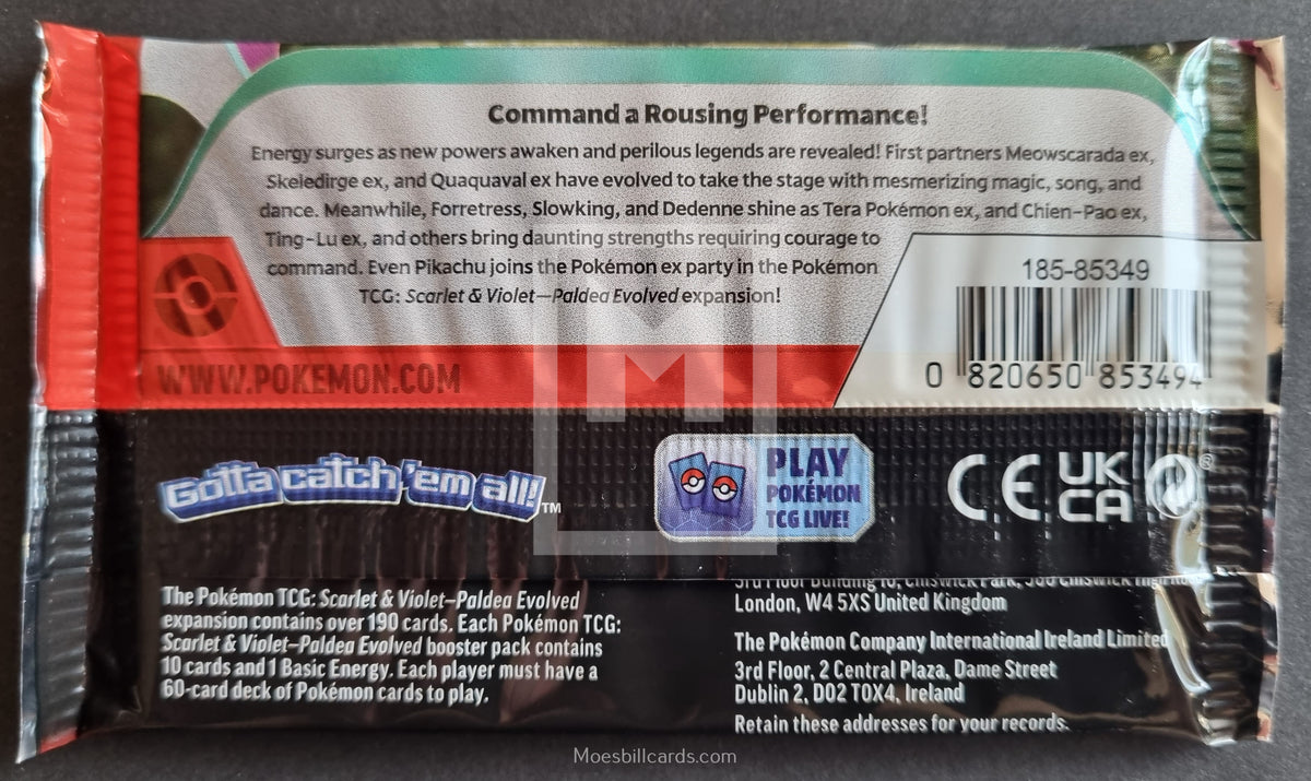 pokemon trading card pack Pokemon S&V Paldea Evolved Booster Pack Art Set |Moesbill Trading Card –  Moesbill Cards