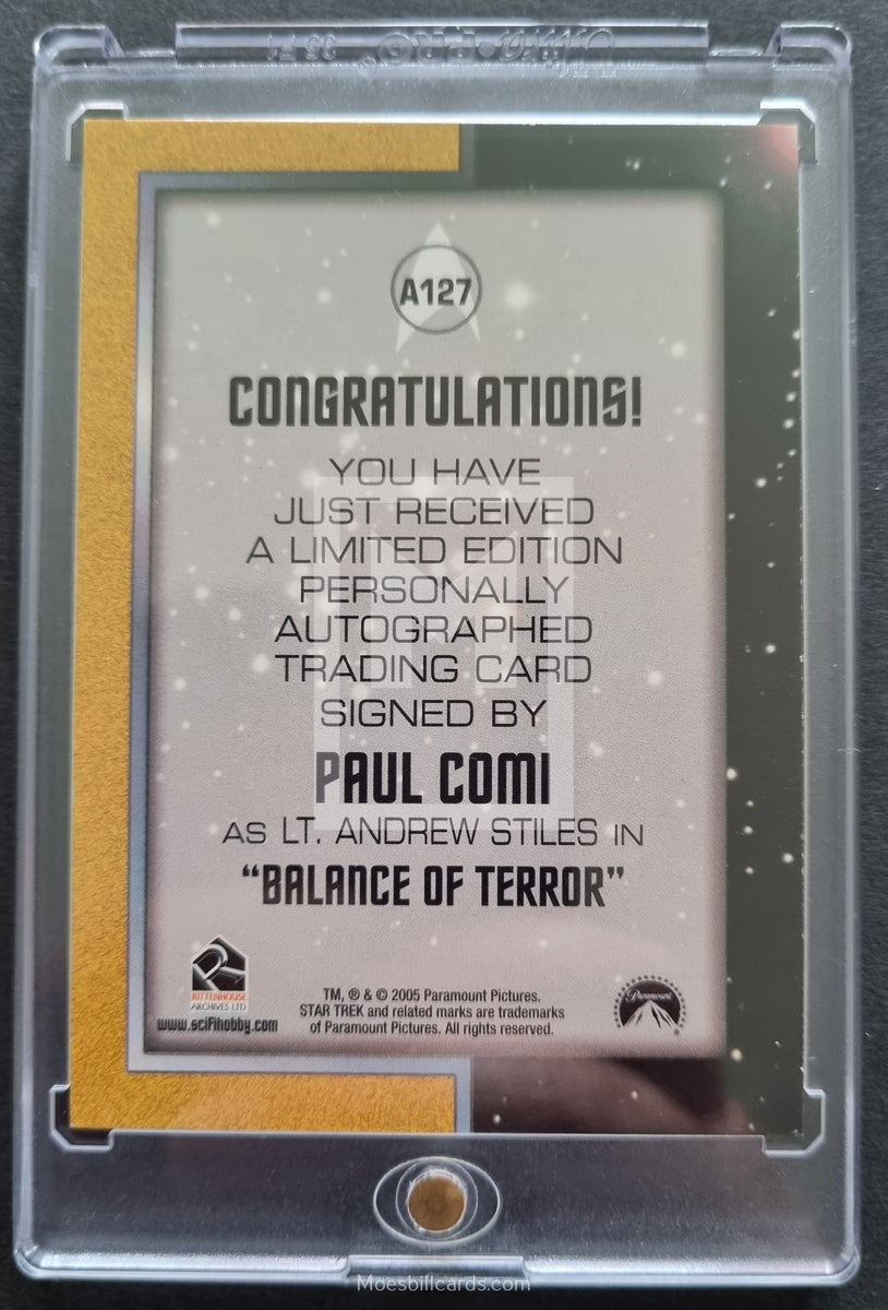 2006 Star Trek Paul Comi A127 Autograph | Moesbill Trading Cards 