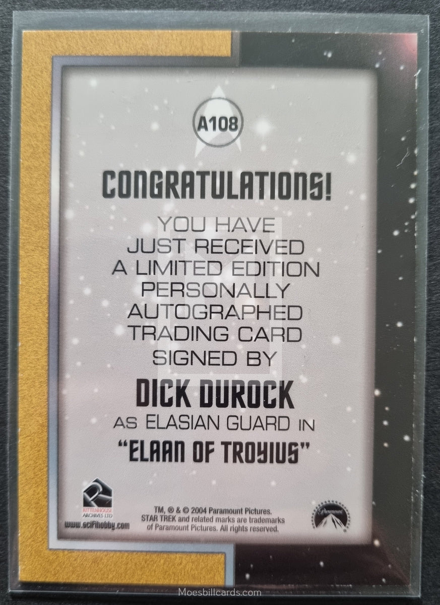 2006 Star Trek Dick Durock A108 Autograph | Moesbill Trading Cards