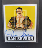2012 Leaf Wrestling Dan Severn DS1 Yellow Parallel Autograph Trading Card Front