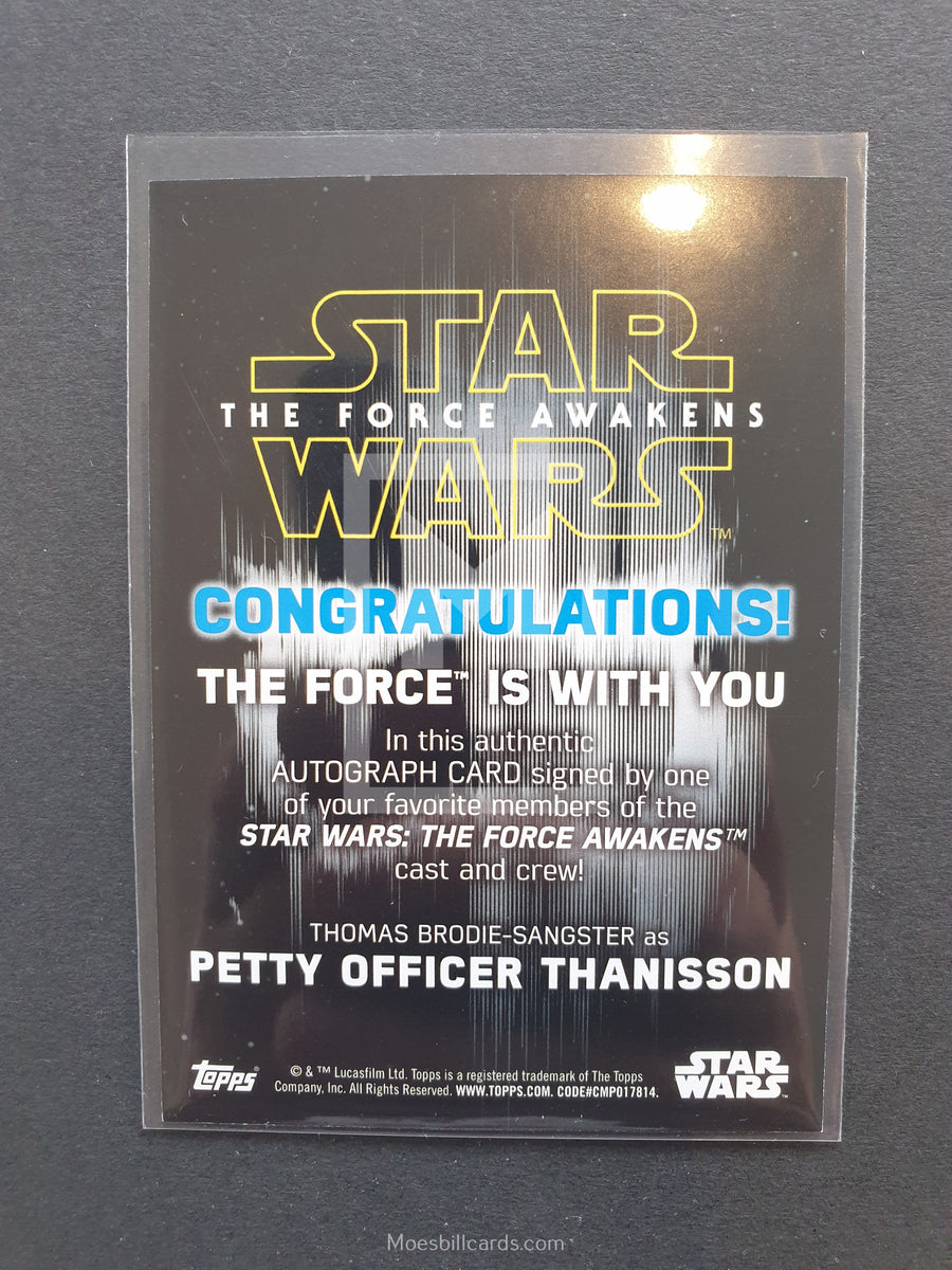 Topps Star Wars Force Awakens Sangster Auto Moesbill Trading