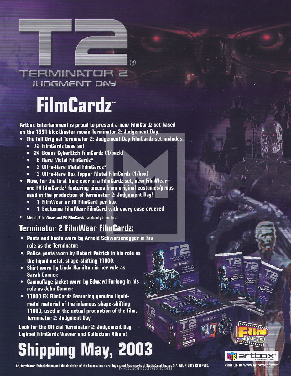 Artbox Terminator 2 Dealer Sell Sheet Promo | Moesbill Trading