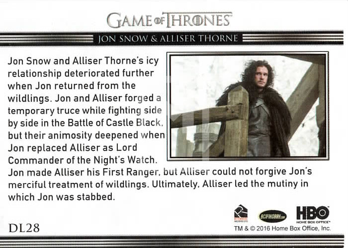 16 Game of Thrones Season DL25 Relationship Moesbill Trading