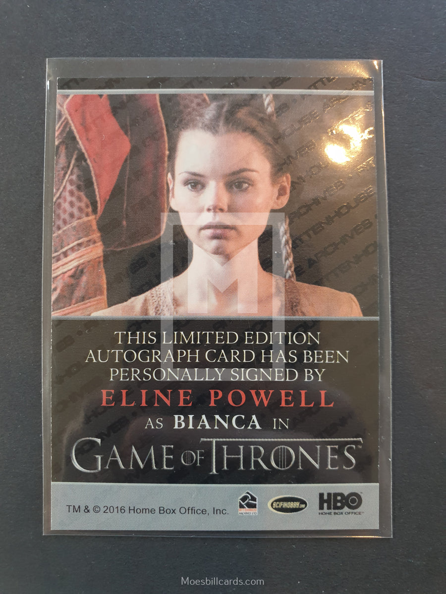 Game of Thrones Season 6 Eline Powell Auto | Moesbill Trading Cards –  Moesbill Cards