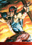 Spider Man 95 Gold Foil Signature Series Trading Card Hawkeye 119 Front