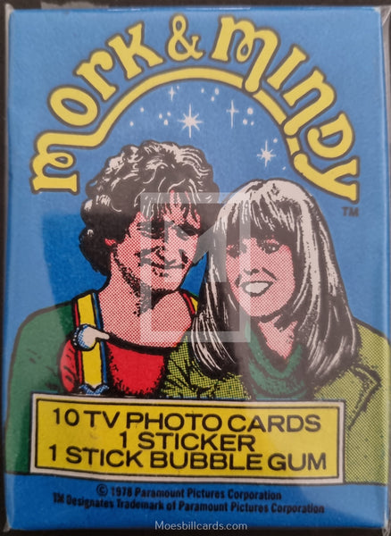 1978 Topps Mork & Mindy Sealed Trading Card Wax Pack - 10 TV Photo Cards - 1 Sticker - 1 Stick of Gum