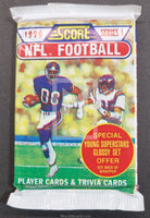 1990 Score NFL Football Series 1 Trading Card Pack Art Set Front