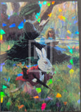 1992-Comic_Images-Hildebrandt_Insert_Prism_Trading_Card_P5_Alice_Follows_The_White_Rabbit_1990-Front