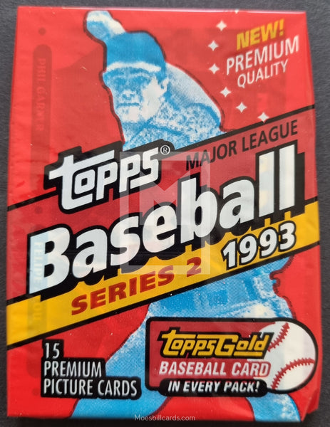 1993 Topps MLB Major League Baseball Series 2 Trading Card Pack Front