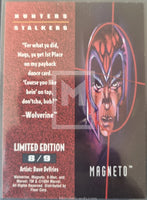 X-men 95 Ultra Fleer Hunters Stalkers Trading Card Magneto 8 Back Hobby Error Card No Gold Foil Back