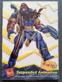 1995 Fleer Marvel Ultra Suspended Animation 8 of 10 Bishop Trading Card Back