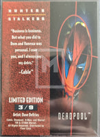 1995 Xmen Ultra Fleer Hunters Stalkers Trading Card 3 Deadpool Back