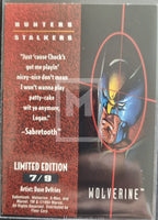 1995 Xmen Ultra Fleer Hunters Stalkers Trading Card 7 Wolverine Back