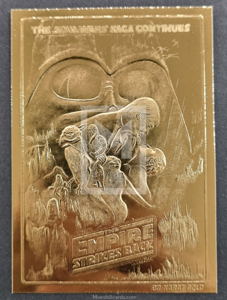 1996 Score Board 23 Karat Gold Sculptured Trading Card The Empire Strikes Back Front