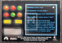 1996 Skybox Fleer Star Trek 30 Years Phase 3 Insert Trading Card 3-D-Motion-M1 Apollo_s Hand Back