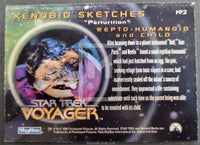 1997 Skybox Fleer Star Trek Voyager Insert Trading Card Xenobio Sketches 192 Repto-Humanoid Back