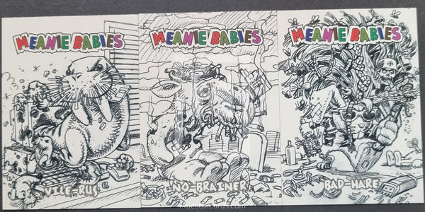 1998-Comic-Images-Meanie-Babies-Insert-Trading-Card-Sketch-Art-1S-3S-Set-Front