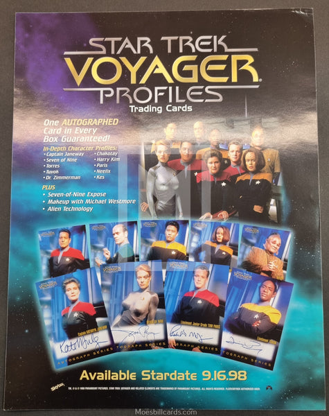 1998 Skybox Fleer Star Trek Voyager Trading Card Dealer Sell Sheet Front Inside