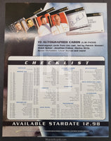 1998 Skybox Star Trek Insurrection Trading Card Dealer Sell Sheet Back