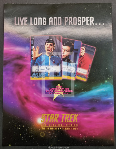 1999 Skybox Fleer Star Trek The Original Series TOS Series 3 Promo Trading Card Dealer Sell Sheet Front