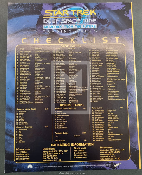 Skybox Star Trek Voyager Profiles Sell Sheet | Moesbill Trading Cards Moesbill Cards Skybox Star Trek Voyager Profiles Sell Sheet | Moesbill Trading Cards Moesbill Cards