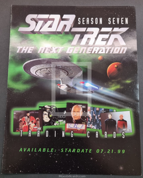 1999 Skybox Star TrekThe Next Generation TNG Trading Card Dealer Sell Sheet Front