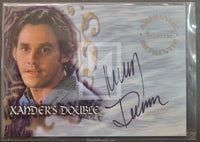 Trading card featuring a person with 'Xander's Double' text and an autograph.