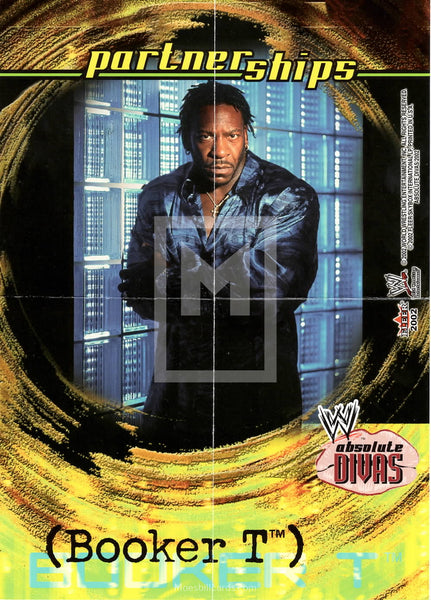 2002 Fleer WWE Wrestling Absolute Divas Mini Posters Insert Fold Out Trading Card 21 Booker T Front