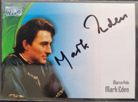 Trading card of Mark Eden as Marco Polo from Doctor Who with autograph
