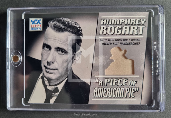 2002 Topps American Pie Baseball Spirit of America A Piece of American Pie PAP-HB Humphrey Bogart Owned Suit Handkerchief Trading Card Front