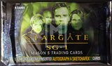 Stargate SG-1 trading card pack with character images and text.