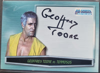 Trading card featuring Geoffrey Toone as Temnosus with autograph and 'Big Screen' branding.
