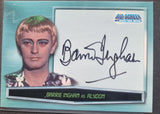 Trading card featuring Barrie Ingham as Alydon with autograph and 'Big Screen Doctor Who' branding.