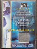 2003 Comic Images 24 Season 1 and 2 memorabilia Card M5 Victor Drazens Prison Uniform Trading Card Back