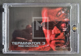 2003 Comic Images Terminator 3 T-Worn Trading Card T1 Arnold Schwarzeneggar Shirt Front