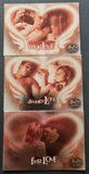Three card set from 'Buffy the Vampire Slayer' featuring romantic scenes with 'mad love', 'doomed love', and 'first love'.
