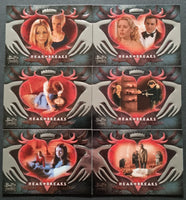 Collection of 'Heartbreaks' trading card packs featuring Buffy the Vampire Slayer characters.