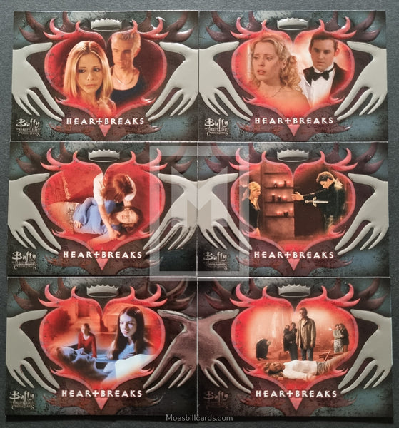 2003 Inkworks Buffy Connections Heartbreaks foil Insert Trading Card Set Front