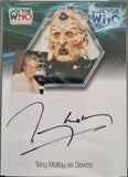 Trading card featuring Terry Molloy as Davros from Doctor Who with a signature below.