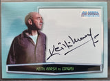 Trading card featuring Keith Marsh as Conway with autograph, 'Big Screen Doctor Who' branding, and a blue gradient background.