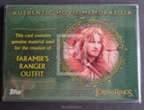 2003 Topps Lord of the Rings Two Towers Collectors Update Movie Memorabilia Trading Card Faramir's Ranger Outfit Back