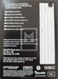 Back of a Hellboy collectible card with autograph request form and branding.