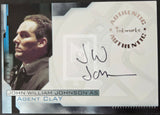 Trading card featuring John William Johnson as Agent Clay with autograph and Inkworks branding.