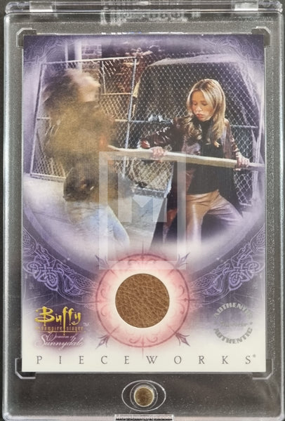 2004 Inkworks Buffy The Vampire Slayer Women of Sunnydale Pieceworks Trading Card PW-1 Buffy Sarah Michelle Gellar Pants Front