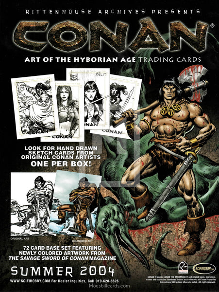 2004 Rittenhouse Archives Conan Hyborian Age Promo Trading Card Dealer Sell Sheet Front
