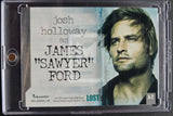 A collectible bill card featuring Josh Holloway as James 'Sawyer' Ford from the TV show Lost, displayed inside a protective plastic holder.
