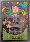 2006_Topps_LOTR-Lord_Of_The_Rings_Evolution_Stained_Glass_Insert_Trading-Card-_S3_Boromir_Front