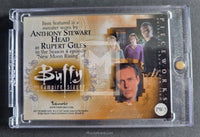 2007 Inkworks Buffy The Vampire Slayer 10th Anniversary Pieceworks Trading Card PW-7 Anthony Stewart Head as Giles Back