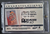 2007 Rittenhouse Archives James Bond The Complete Costume Relic Trading Card RC5 Circus Program Octopussy Back