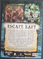 Promotional material for 'Escape Raft' from 'Journey to the Center of the Earth 3D' with characters and text.